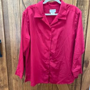 Jaclyn Smith Plus 16W soft long sleeve red blouse